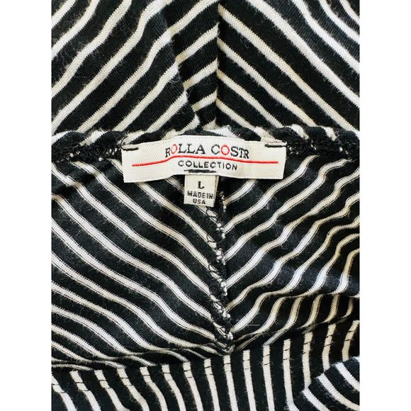 Rolla Coster Women's Black/White Chevron Sleeveless Maxi Dress Cross Back Size L - Picture 2 of 4